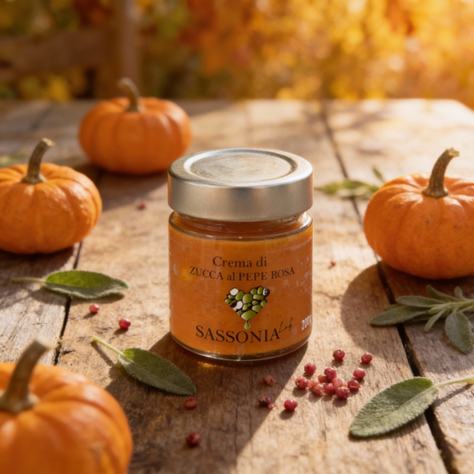 crema di zucca al pepe rosa